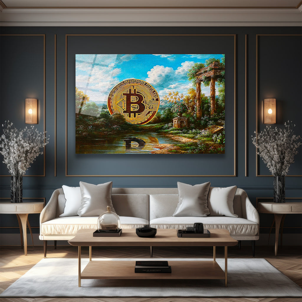 Bitcoin Antik Manzara Cam Tablo: Dijital Altın Çağı