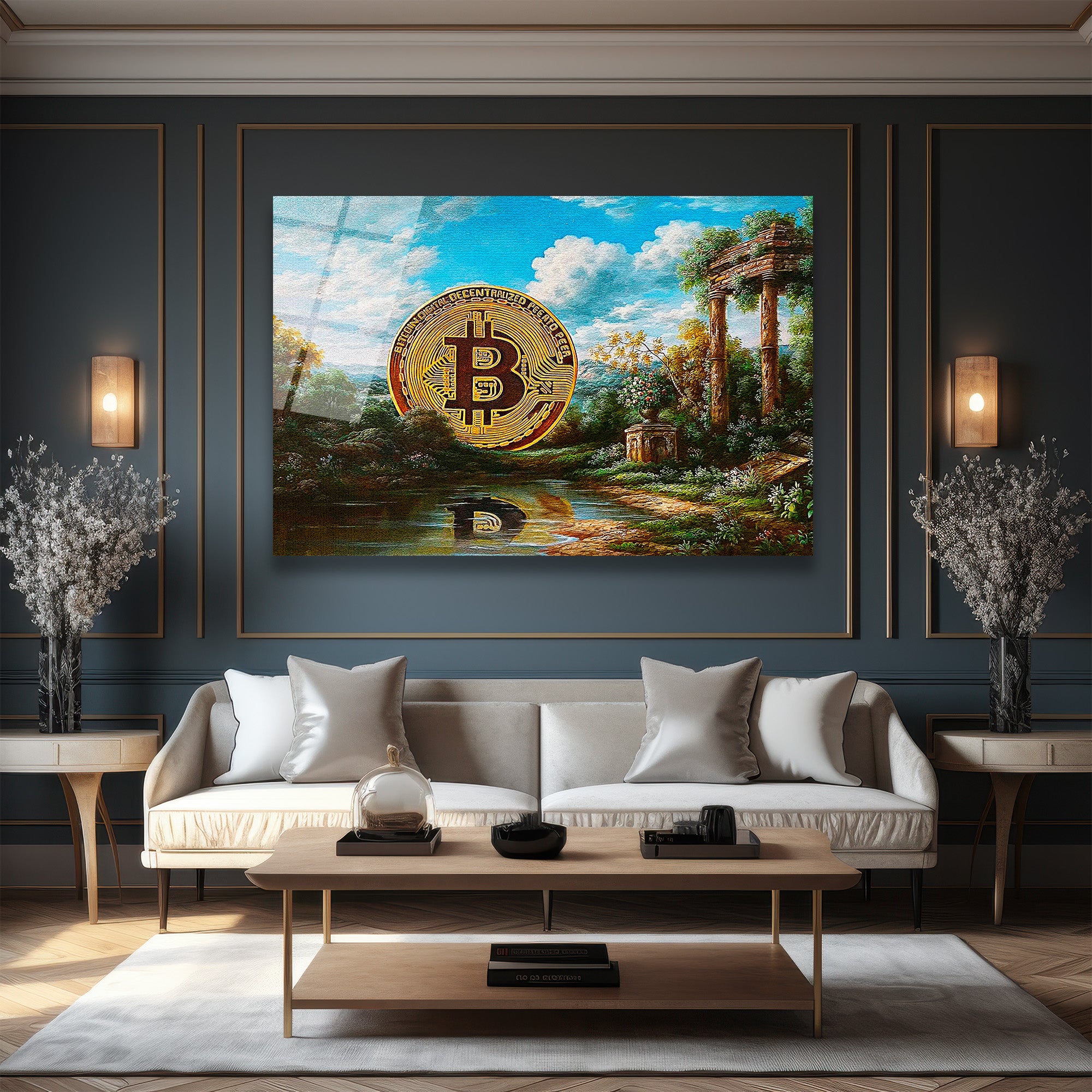 Bitcoin Antik Manzara Cam Tablo: Dijital Altın Çağı