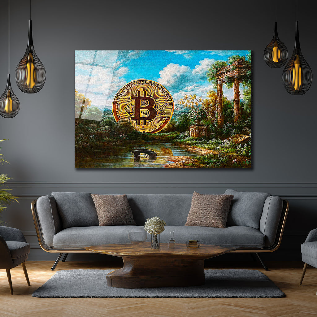 Bitcoin Antik Manzara Cam Tablo: Dijital Altın Çağı