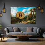 Bitcoin Antik Manzara Cam Tablo: Dijital Altın Çağı