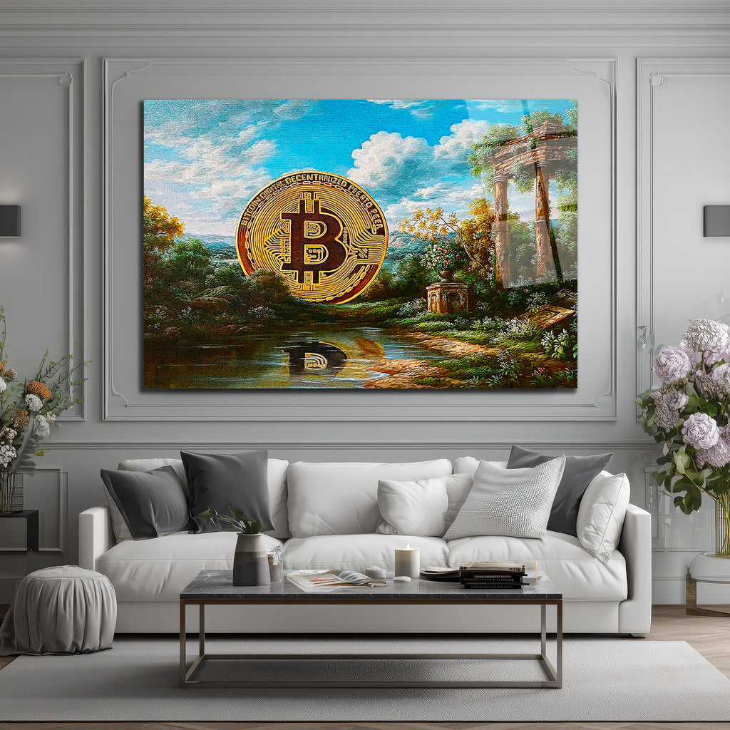 Bitcoin Antik Manzara Cam Tablo: Dijital Altın Çağı