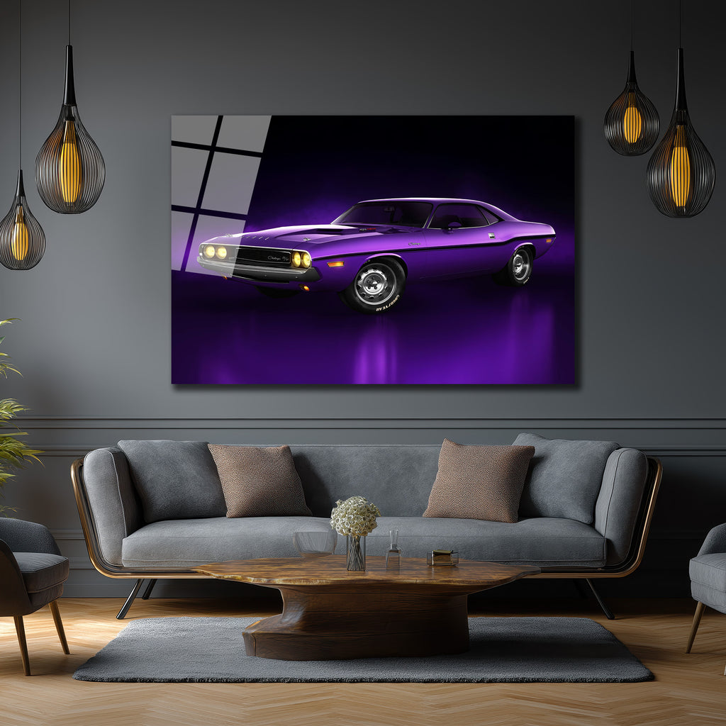Efsanevi Mor Dodge Challenger Cam Tablo