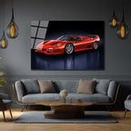 Ferrari F50 Efsanesi Kırmızı Süper Araba Cam Tablo