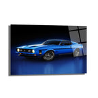 Efsanevi Mavi Ford Mustang Mach 1 Cam Tablo