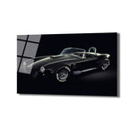 Efsanevi Shelby Cobra Siyah Spor Araba Cam Tablo