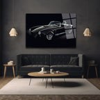 Efsanevi Shelby Cobra Siyah Spor Araba Cam Tablo