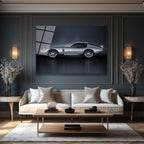 Efsanevi Gümüş Spor Otomobil Cam Tablo - Shelby Daytona Coupe
