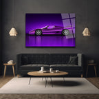 Mor Ferrari F50 Spor Araba Cam Tablo - Hız ve Asalet