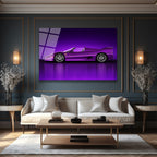Mor Ferrari F50 Spor Araba Cam Tablo - Hız ve Asalet