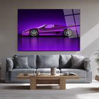 Mor Ferrari F50 Spor Araba Cam Tablo - Hız ve Asalet