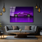 Mor Ferrari F50 Spor Araba Cam Tablo - Hız ve Asalet