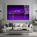 Mor Ferrari F50 Spor Araba Cam Tablo - Hız ve Asalet