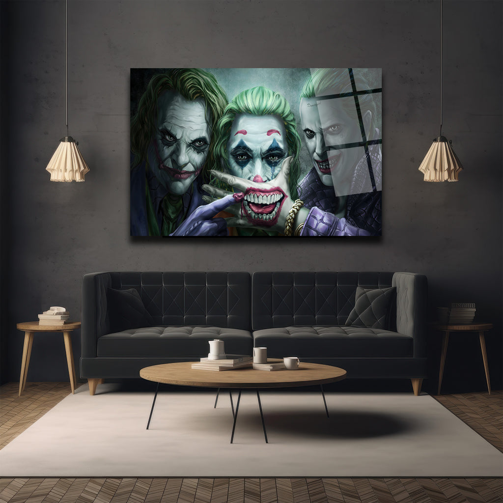 Joker Evrimi: Üç İkonik Yüz Cam Tablo