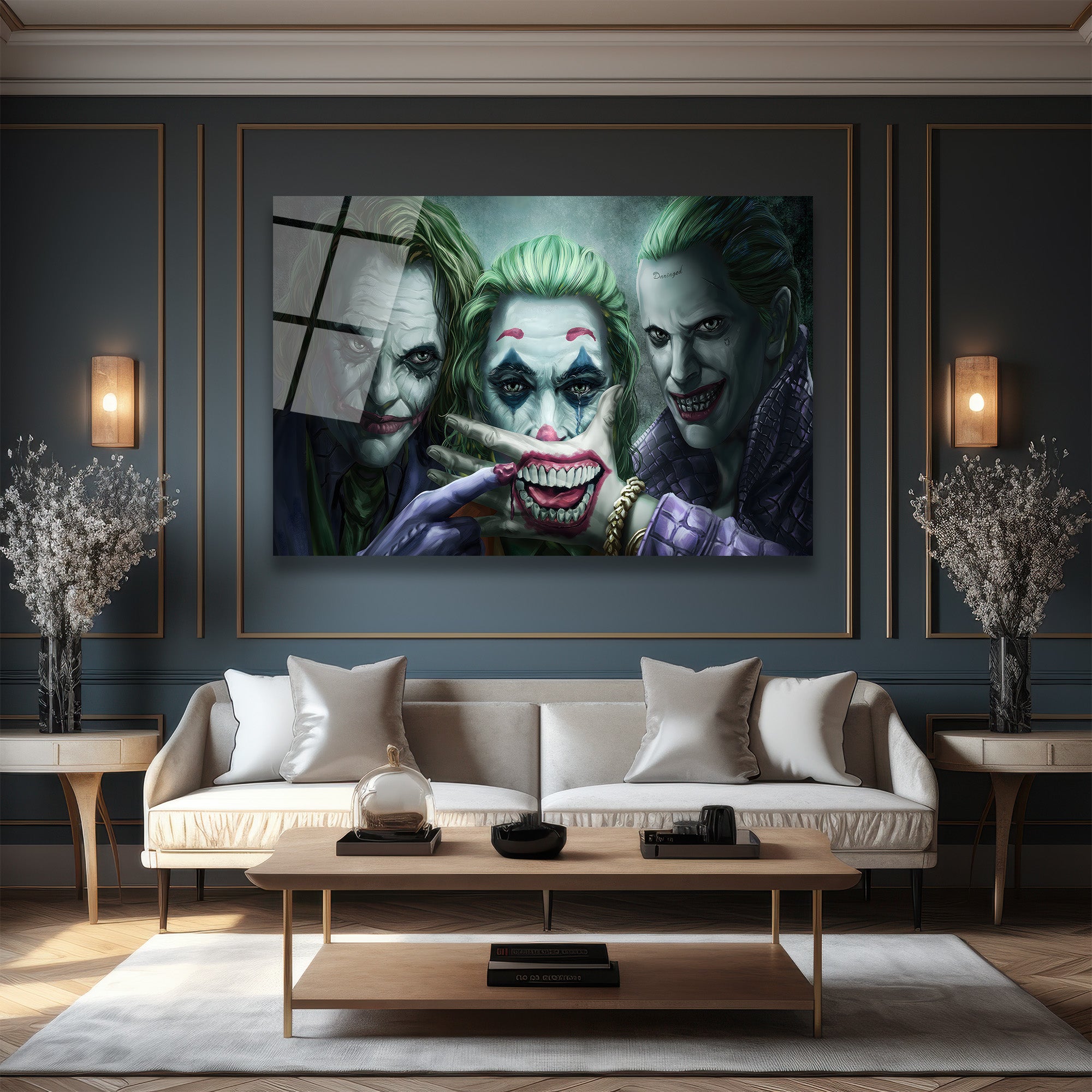 Joker Evrimi: Üç İkonik Yüz Cam Tablo