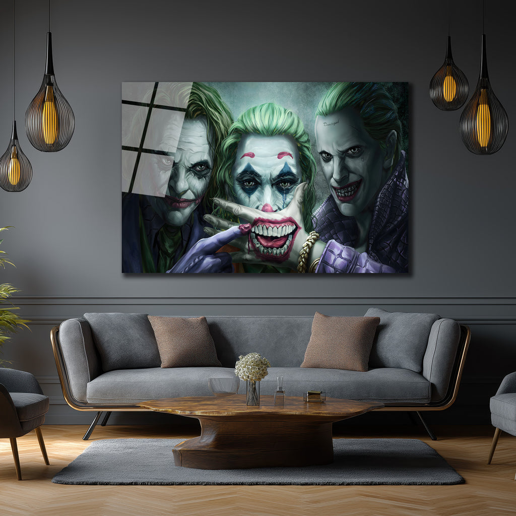 Joker Evrimi: Üç İkonik Yüz Cam Tablo