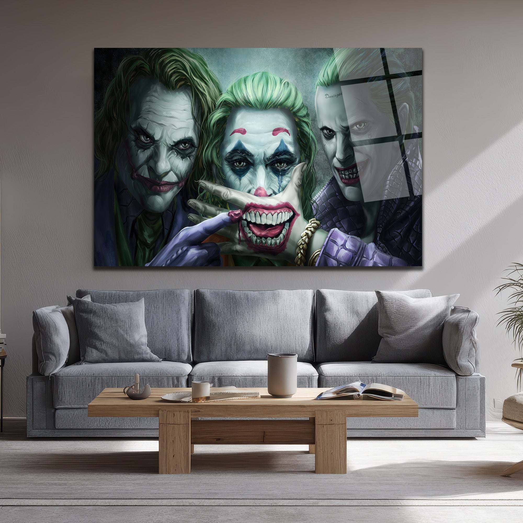 Joker Evrimi: Üç İkonik Yüz Cam Tablo