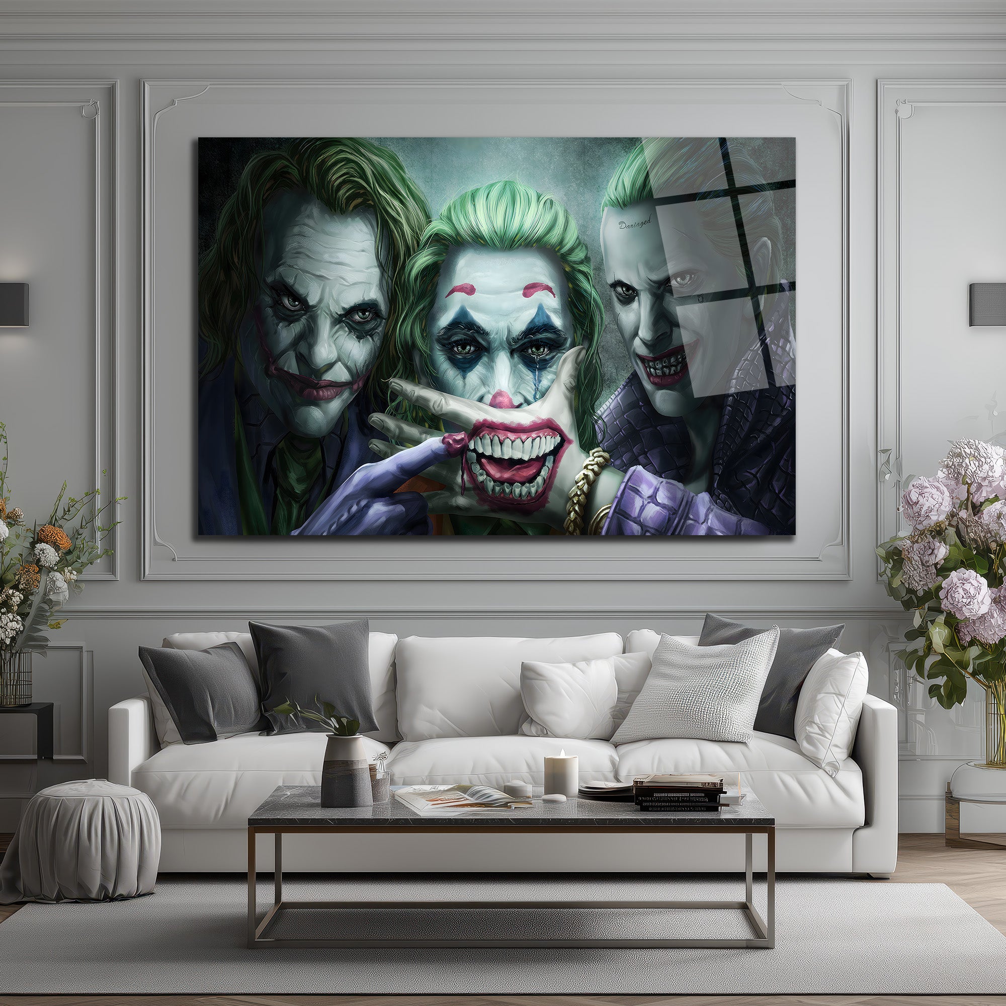 Joker Evrimi: Üç İkonik Yüz Cam Tablo
