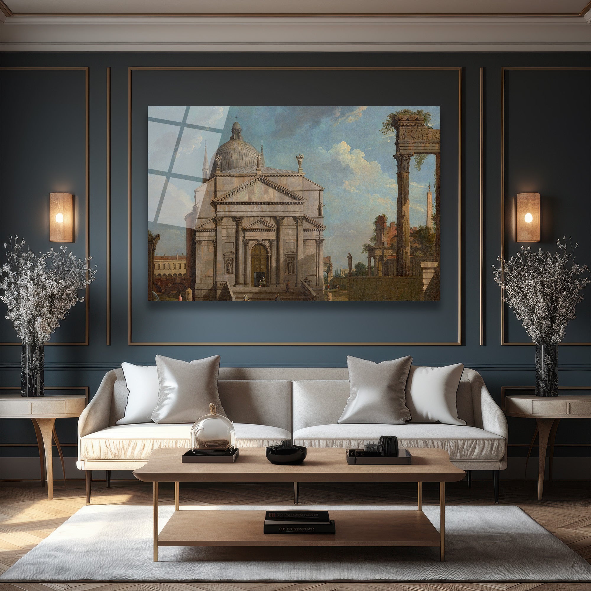 Roma Harabeleri ve Görkemli Yapı Klasik Sanat Cam Tablo