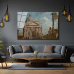 Roma Harabeleri ve Görkemli Yapı Klasik Sanat Cam Tablo