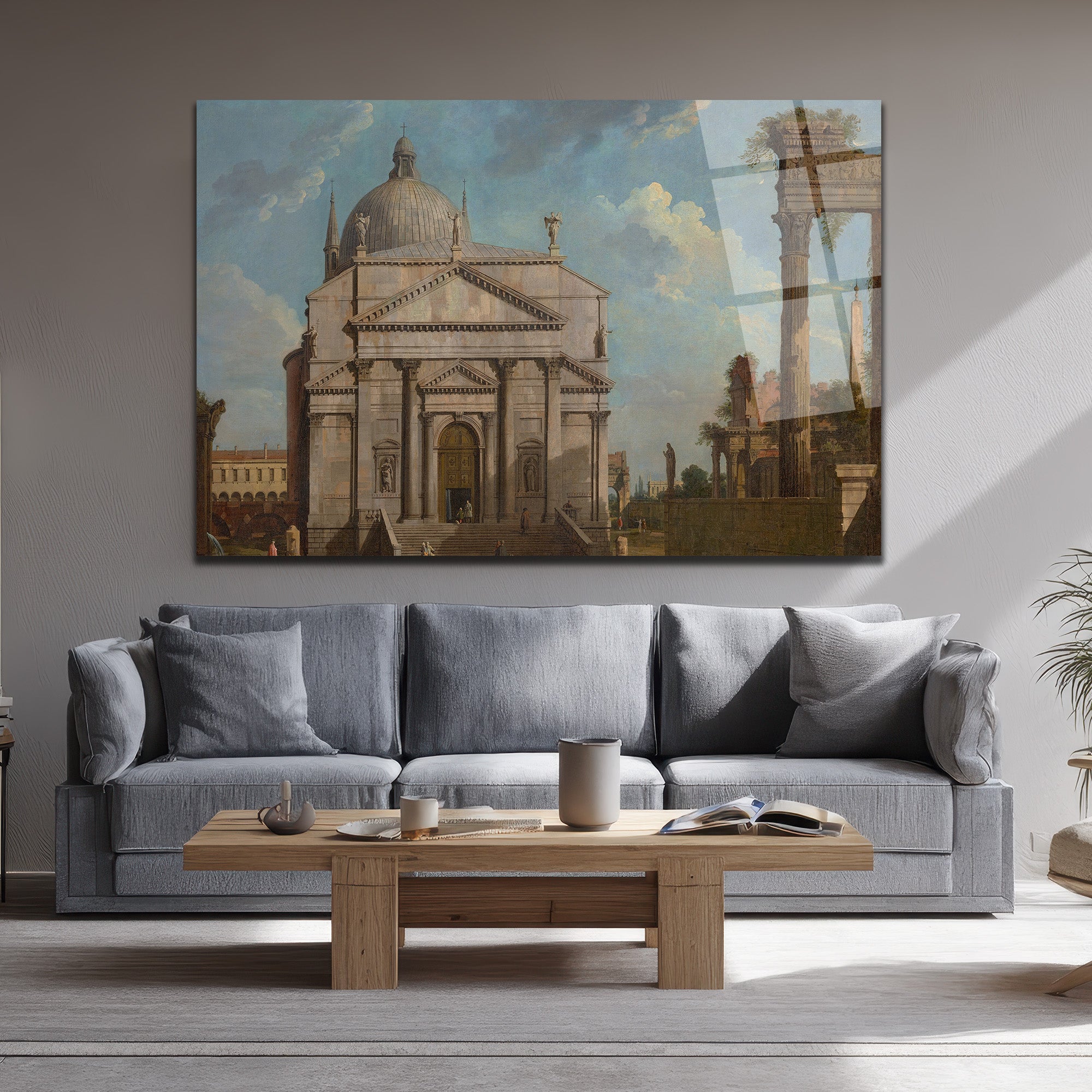 Roma Harabeleri ve Görkemli Yapı Klasik Sanat Cam Tablo
