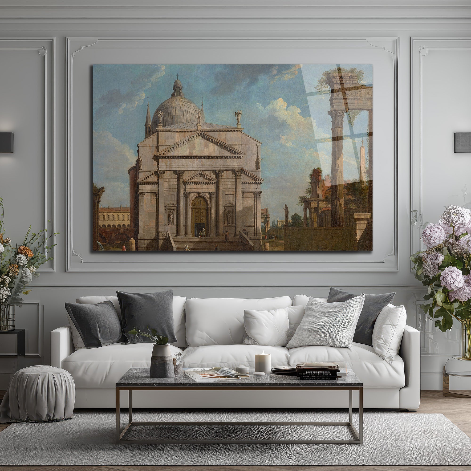 Roma Harabeleri ve Görkemli Yapı Klasik Sanat Cam Tablo