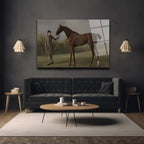 Asil At ve Seyisi Klasik Sanat Cam Tablo