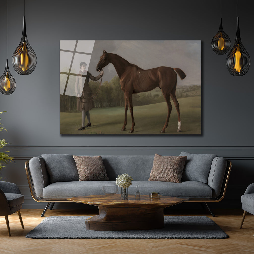 Asil At ve Seyisi Klasik Sanat Cam Tablo