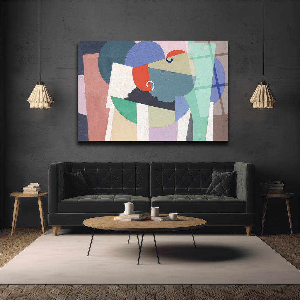 Dinamik Geometrik Soyut Cam Tablo - Modern Sanatın Ritimleri