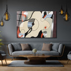 Soyut Dinamik Sanat Temalı Modern Cam Tablo