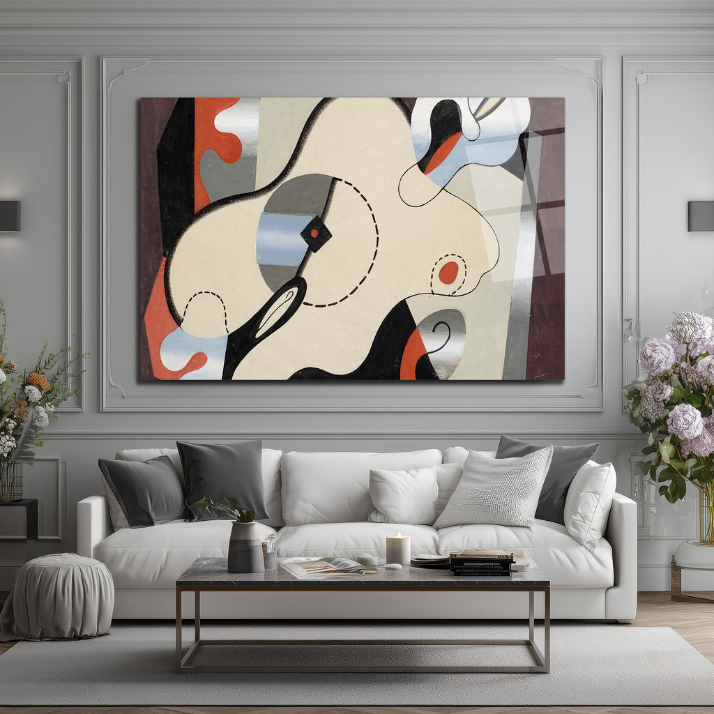 Soyut Dinamik Sanat Temalı Modern Cam Tablo