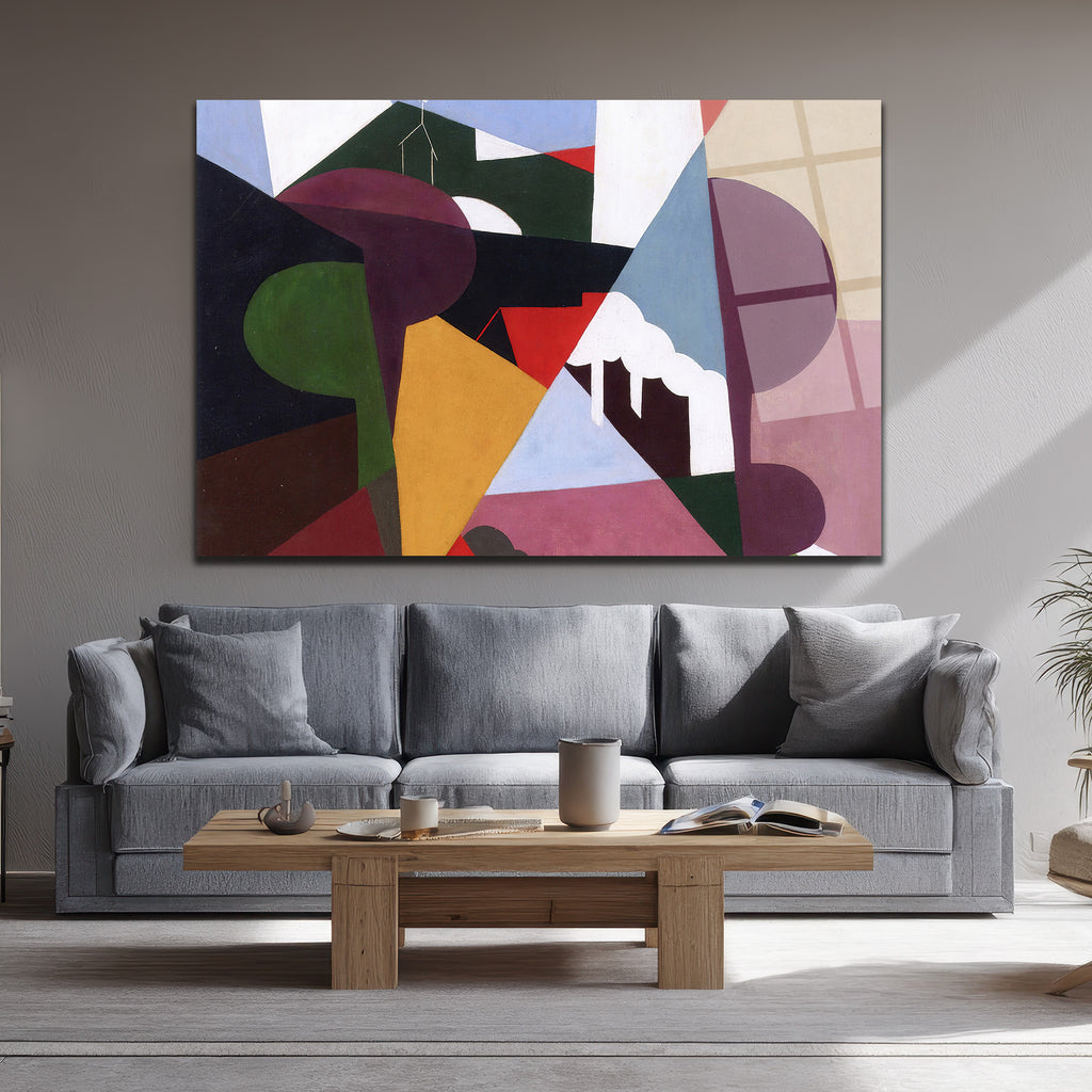 Modern Sanatın Ritmi: Geometrik Soyut Cam Tablo