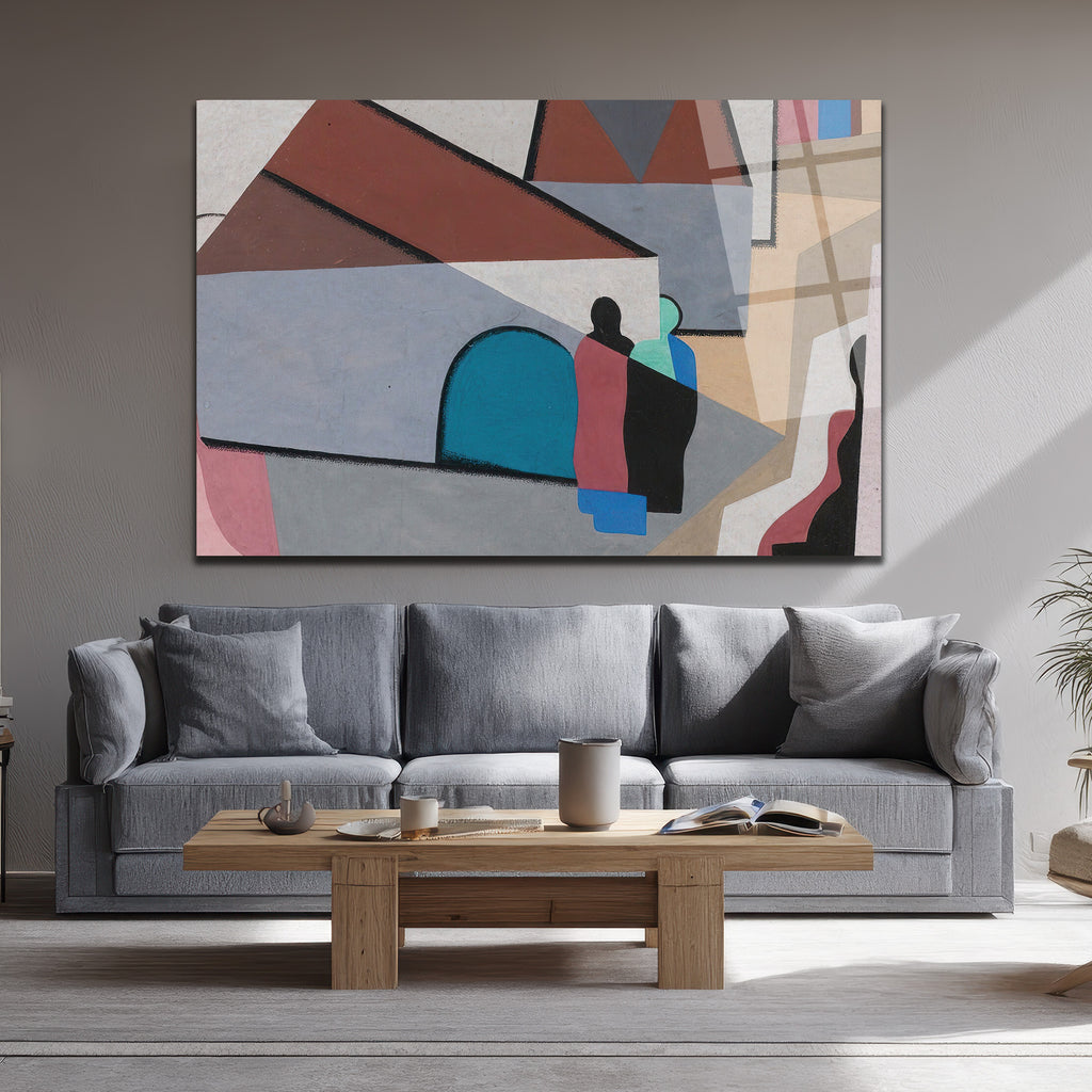 Modern Soyut Figürler Cam Tablo - Glazella Sanat Koleksiyonu