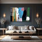 Dinamik Renklerle Modern Soyut Sanat Cam Tablo