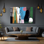 Dinamik Renklerle Modern Soyut Sanat Cam Tablo