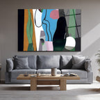 Dinamik Renklerle Modern Soyut Sanat Cam Tablo