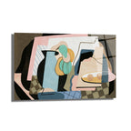 Soyut Pastel Natürmort Modern Cam Tablo