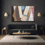 Dinamik Geometrik Soyut Sanat Cam Tablo - Modern Duvar Dekoru