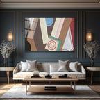 Dinamik Geometrik Soyut Sanat Cam Tablo - Modern Duvar Dekoru