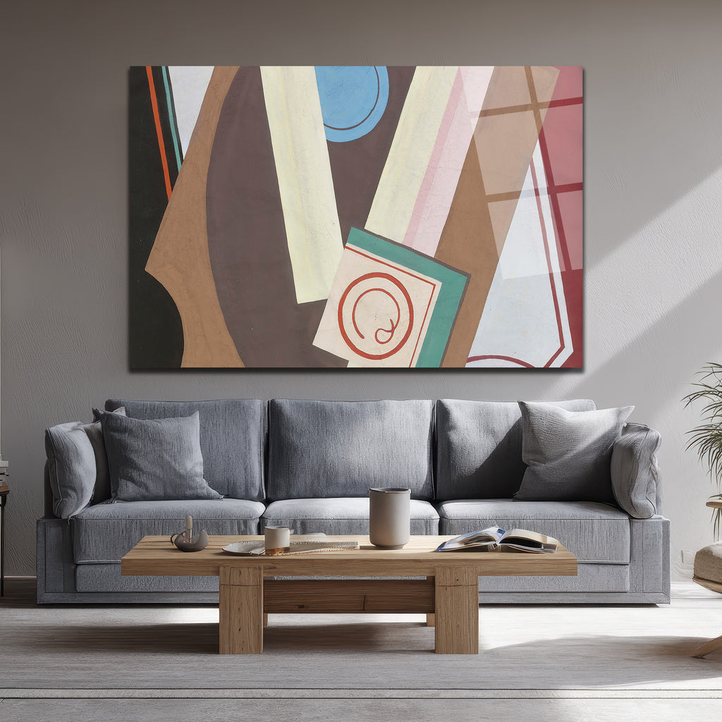 Dinamik Geometrik Soyut Sanat Cam Tablo - Modern Duvar Dekoru