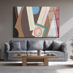 Dinamik Geometrik Soyut Sanat Cam Tablo - Modern Duvar Dekoru