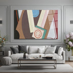 Dinamik Geometrik Soyut Sanat Cam Tablo - Modern Duvar Dekoru