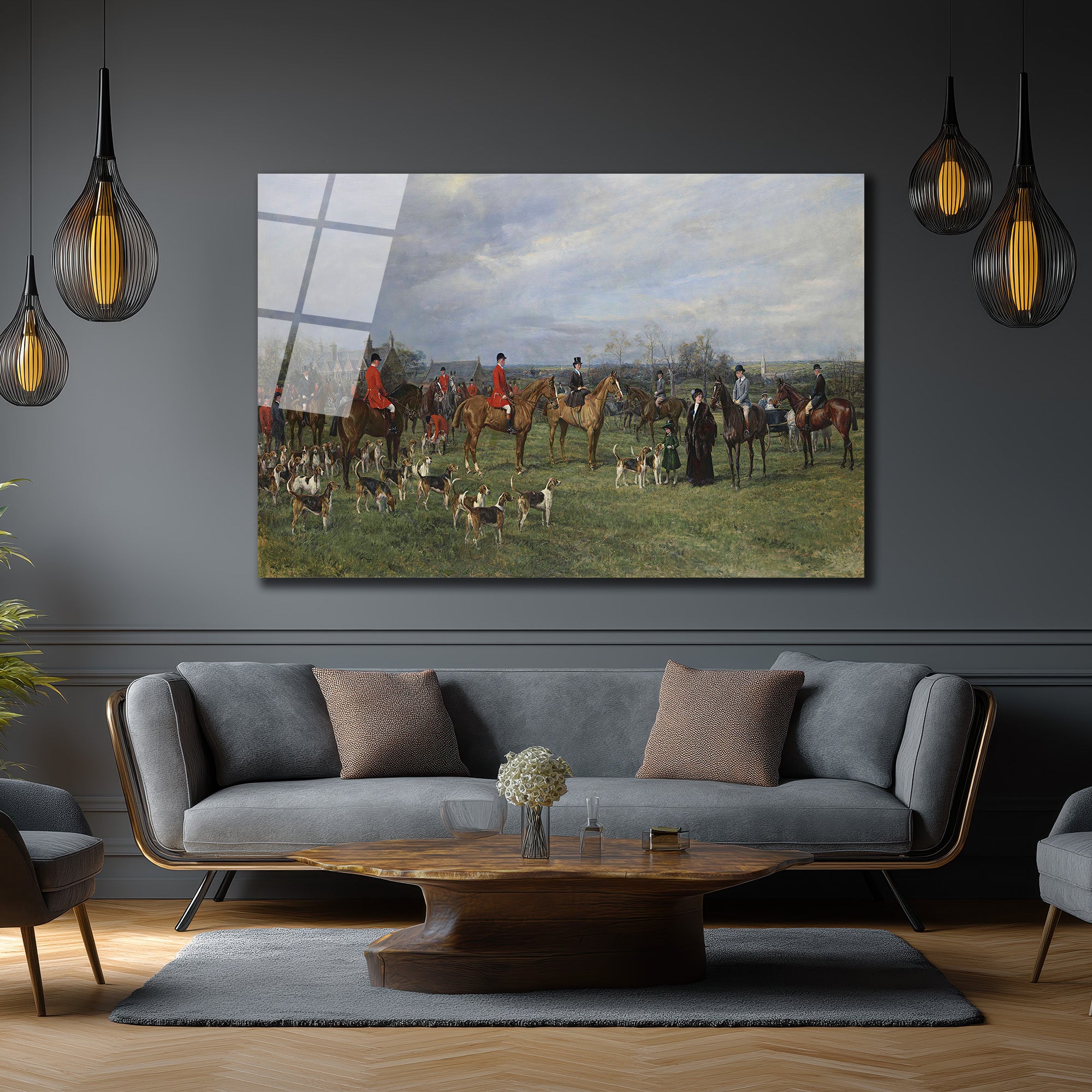 Asil Av Sahnesi: Klasik Sanat Temalı Temperli Cam Tablo