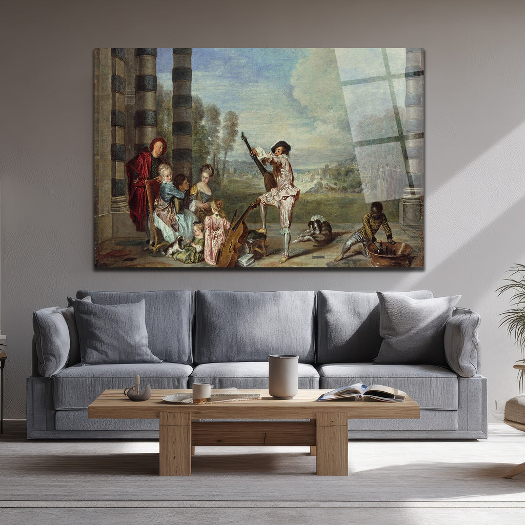 Rococo Zarafeti Müzik Ziyafeti Temalı Cam Tablo