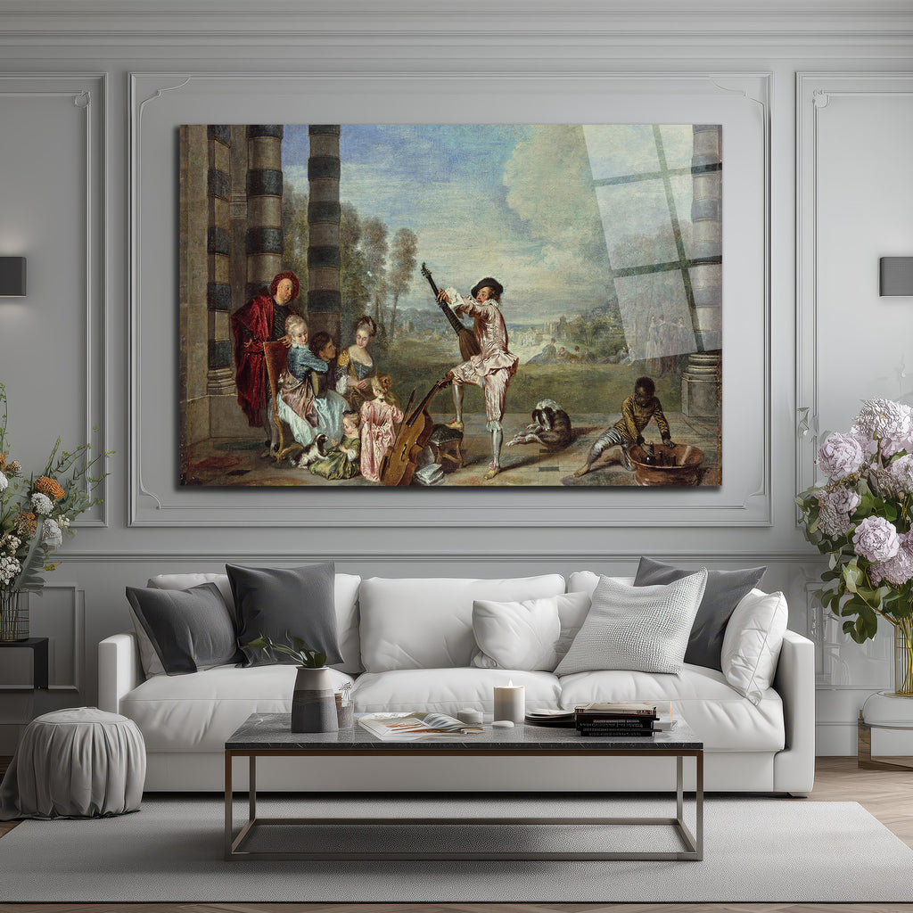 Rococo Zarafeti Müzik Ziyafeti Temalı Cam Tablo