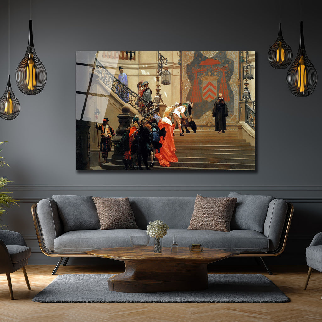 Tarihi Merdivenlerdeki Asil Duruş Cam Tablo