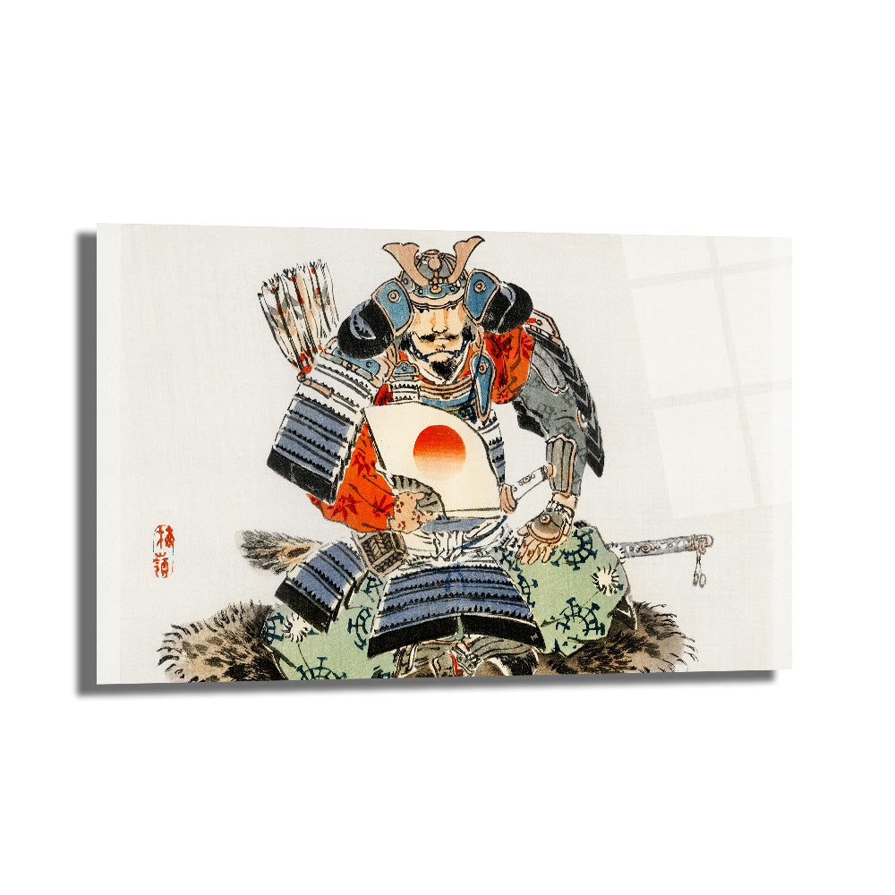 Samuray Savaşçısı Ukiyo-e Japon Sanatı Cam Tablo