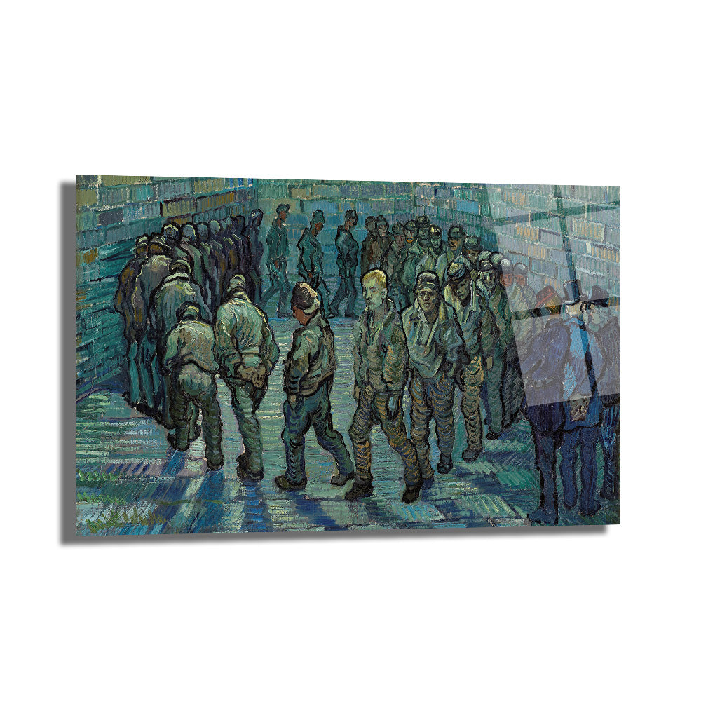 Van Gogh Mahkumlar Dairesi Cam Tablo - Sanatsal Duvar Dekoru