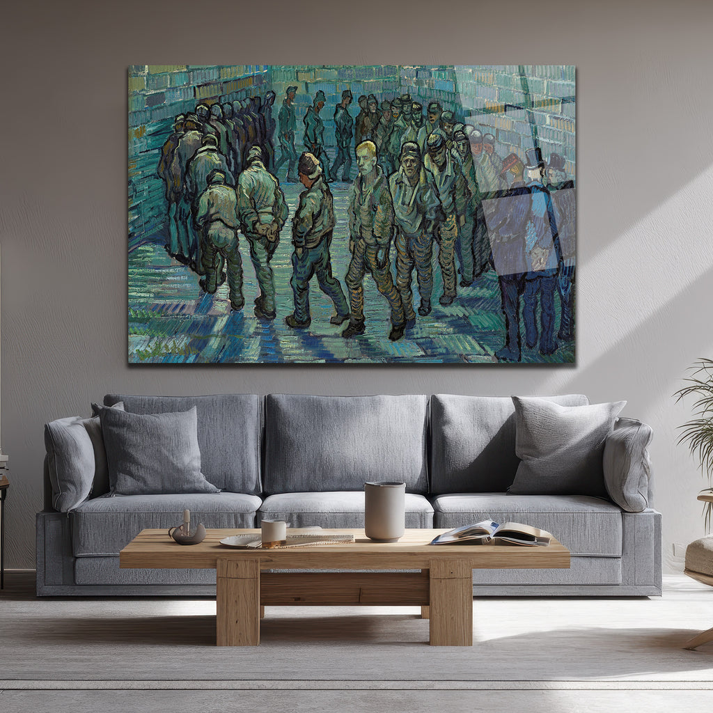 Van Gogh Mahkumlar Dairesi Cam Tablo - Sanatsal Duvar Dekoru