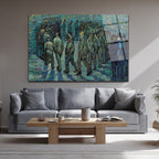 Van Gogh Mahkumlar Dairesi Cam Tablo - Sanatsal Duvar Dekoru