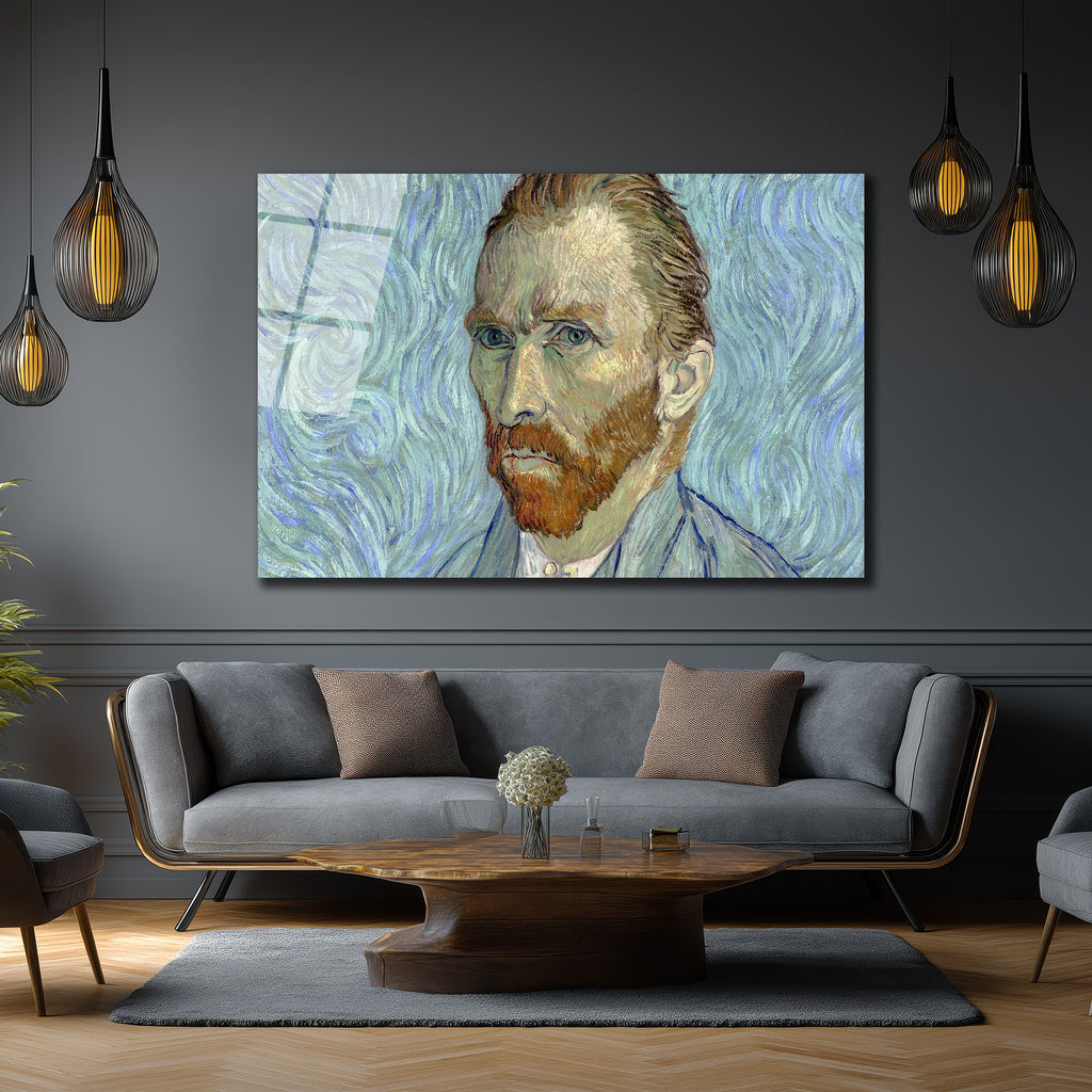 Van Gogh Otoportre Cam Tablo - Yoğun Bakışların Sanatsal Yansıması